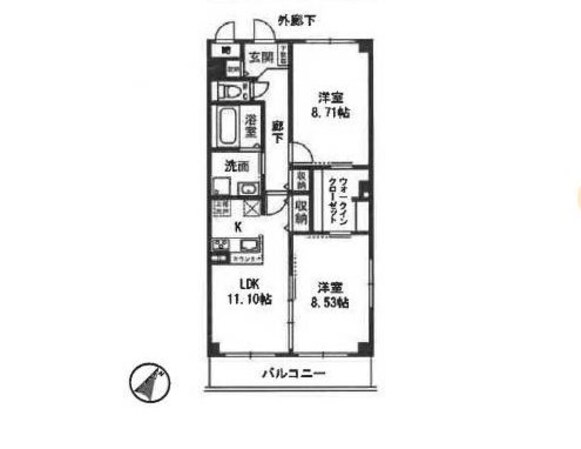 アムール二の宮の物件間取画像